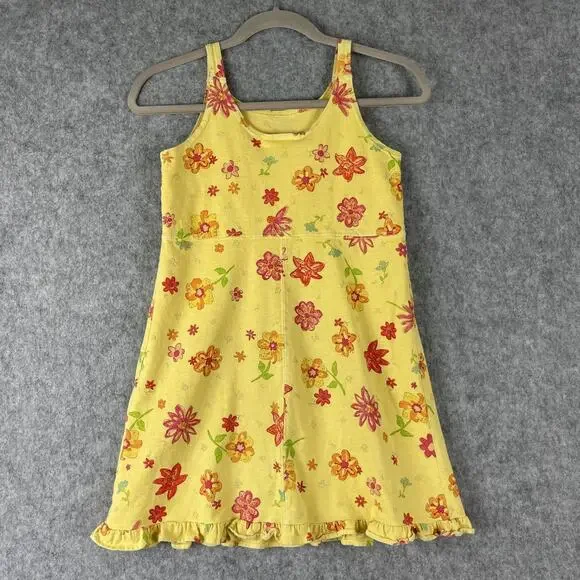 Vintage Fresh Produce Dress Girls Small Yellow Floral Ruffle Colorful USA 90s - Picture 6 of 11